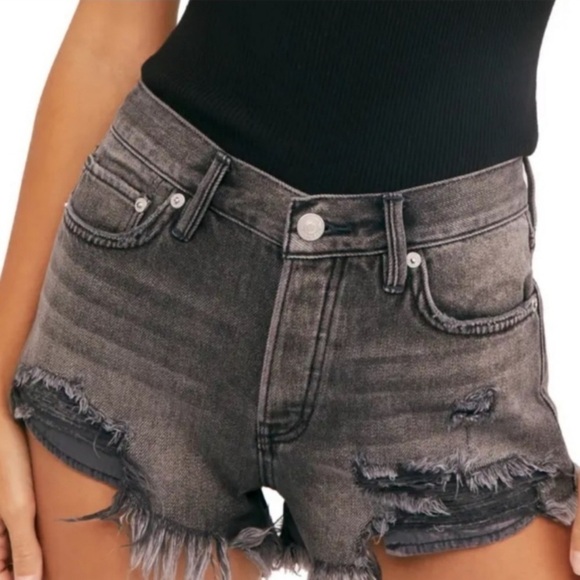 Free People Loving Good Vibrations distressed black denim jeans size 25 - Picture 15 of 15